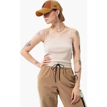 Nike Sportswear Essential Kadın Bej Askılı Crop Top