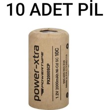 Power-Xtra PX2000SCP - 1.2V 2000 Mah - Sc - Ni-Cd Şarjlı Pil - 10C (10 Adet)