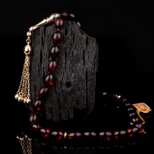 İskender Tesbih Ateş Kehribar Altın Tesbih