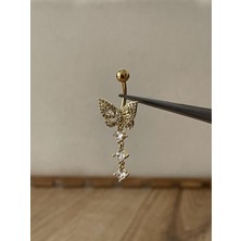 316 L Cerrahi Kelebek Model Sallantılı Göbek Piercingi Kelebek Piercing