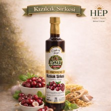 Premium Kızılcık Sirkesi 500 ml | Doğal Fermente Kızılcık Sirke | Katkısız ve Geleneksel Üretim