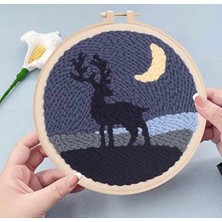 Atlas Hobi Punch Needle El Iși Seti - Kasnak, Iğne, Iplik Dahil Nakış Kiti