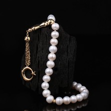 İskender Tesbih Orijinal Inci Taşlı Ay Yıldız Imame Detaylı Altın Tesbih