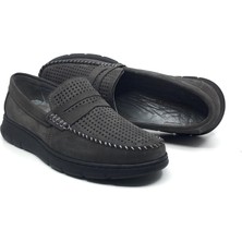 Taşpınar Ayakkabı Taşpınar 020 %100 Hakiki Nubuk Deri Ortopedik Erkek Yazlık Rahat Günlük Lofer Delikli Ayakkabı 39-45