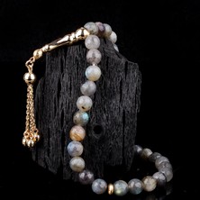 İskender Tesbih Labradorit Doğal Taş Altın Tesbih