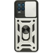 Feedback Newface Realme 8 Kılıf Pars Lens Yüzüklü Silikon - Gümüş