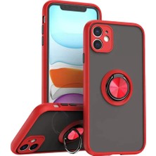 Feedback Newface iPhone 11 Kılıf Montreal Yüzüklü Silikon Kapak - Kırmızı