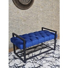 Sevinç Mobilya Siyah Boyalı Metal 80 cm Puf Bench - Antre Puf - Hol Bench - Puf - Oturak - Bench