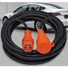 Srcelektronik Hes  Kablo Araç Şarjı Uyumlu (12-70) Metre Arası (3x4 Ttr Tam Bakır)(Fişler Ip 44-54 - Halojen Free Isınmaz Alev Almaz ) Uzatma Seyyar