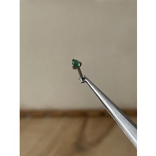 Rupen Kraft 316 L Cerrahi Çelik Pençe Doğal Taş Yeşil Çelik Tragus Piercing Kıkırdak Labret Piercing