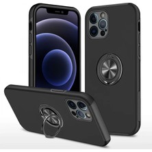 Feedback Newface iPhone 12 Pro Kılıf Elit Yüzüklü Kapak - Siyah