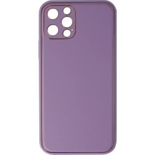 Feedback Newface iPhone 12 Pro Kılıf Coco Deri Silikon Kapak - Lila