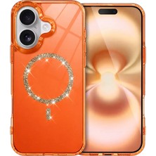 Feedback Newface Apple iPhone 17 Live Diamond Magsafe Kapak - Turuncu