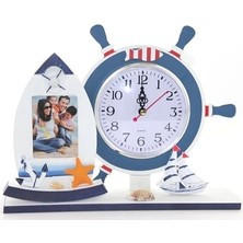 Nexgen Ahşap Marin Dümenli Çerçeveli Saat Model 2