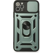 Feedback Newface iPhone 11 Pro Kılıf Pars Lens Yüzüklü Silikon - Yeşil