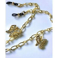 Thinblack Gözlük Zinciri Zirkon Taşlı Kelebek Figürlü