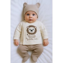 Panfilia %100 Pamuklu 0-3 Ay Bebek Hastane Çıkışı 3'lü Set / Yenidoğan / Zıbın