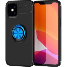 Feedback Newface iPhone 12 Mini Kılıf Range Yüzüklü Silikon - Siyah-Mavi