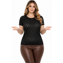 Lavella Kadın Triko Kısa Kol Bluz 12943 BGL-ST05309