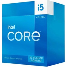 SHC4200 Intel Core I5 14400F 10 Core 3.50 Ghz 20MB 1700P 65W Box (Kutulu) (Fanli) (14. Nesil) (Novga)