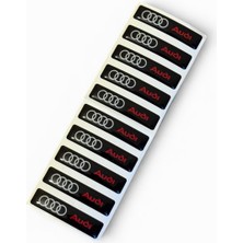 Audi Logolu 10 Adet Damla Stıcker (6 cm Uzunluk 1 cm Yükseklik)