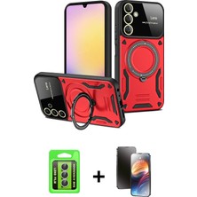 BUTİMAR'S Galaxy A15 4g Kıvılcım Modern Serisi - Siyah 3D Antistatik Mat Seramik Nano Ekran Koruyucu + Gümüş Raze Metal Kamera Lens