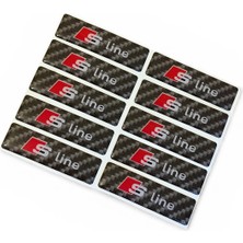 Audi Sline Karbon Görünüm 0 Adet Damla Stıcker (6 cm Uzunluk 1 cm Yükseklik)