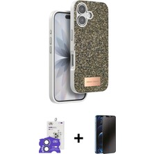 BUTİMAR'S iPhone 17 Vadi Klasik Serisi - Siyah 3D Antistatik Hayalet Cam Ekran Koruyucu + Açık Mavi Bilvis Titan Kamera Lens