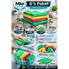 Mko Tekstil 6'lı Paket Çok Amaçlı 40 x 40 cm Mikrofiber Havlu Genel Temizlik Bezi