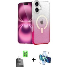 BUTİMAR'S iPhone 16 Plus Eksen Minimal Özel Seri - Siyah 3D Antistatik Seramik Nano Ekran Koruyucu + Siyah Raze Metal Kamera Lens