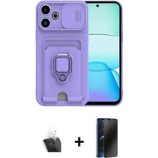 BUTİMAR'S Redmi 13 4g Vadi Form Prime - Siyah 3D Antistatik Hayalet Cam Ekran Koruyucu + Şeffaf Kamera Lens Koruma Cam