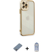 BUTİMAR'S iPhone 12 Pro Max Çekirdek Klasik Serisi - Siyah Joko Magic 5d Cam + Gümüş Metal Kamera Lens Koruma Cam