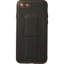 Feedback Newface iPhone 7 Kılıf Coco Deri Standlı Kapak - Siyah