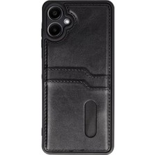 Feedback Newface Samsung Galaxy A06 Kılıf Sara Kartvizitli Deri Kılıf - Siyah