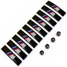 Bmw M /// 10 Adet Damla Stıcker ve 4 Adet Bmw M Logo Metal Sibop Takım