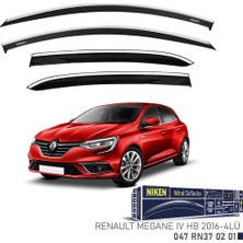 Niken Renault Megane 4 Hb Cam Rüzgarlığı Kromlu 4'lü 2016+ Sonrası