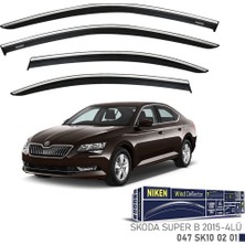 Niken Skoda Superb Cam Rüzgarlığı Kromlu 4'lü 2015+ Sonrası
