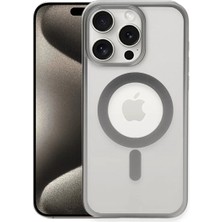 Feedback Newface iPhone 15 Pro Kılıf Erozi Magsafe Kapak - Gümüş