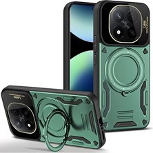 Feedback Newface Xiaomi Redmi Note 14 Pro 5g Kılıf Joy Lens Standlı Kapak - Koyu Yeşil