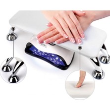 SNRQI Metal Ayaklı Ergonomik Manikür Sehpası Beyaz Manikür Kol Desteği H11W