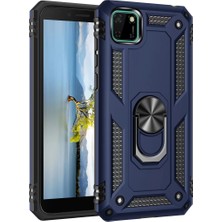 Feedback Newface Huawei Y5P Kılıf Sofya Yüzüklü Silikon Kapak - Lacivert