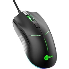 SHC4200 Lecoo MS109 Usb+Kablolu 6400DPI+8 Tuşlu Rgb Aydınlatmalı Siyah Mouse