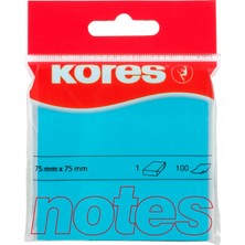 Kores Neon Yapışkanlı Not Kağıdı 75X75 Mavi (12'li Ekonomik Kutu)