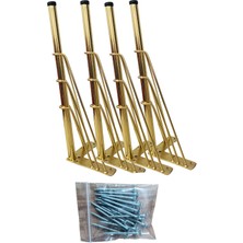 4'lü Metal Mobilya Ayağı Gold 30 cm Sehpa Puf Koltuk Ayağı Vidalı Hairpin Ayak