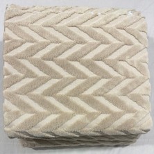 Kumaşçıtr Kaymaz Tabanlı Well Soft Koltuk & Çekyat Örtüsü 170×215 cm – Zigzag Desen Taş Rengi
