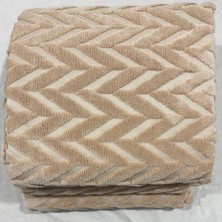 Kumaşçıtr Kaymaz Tabanlı Well Soft Koltuk & Çekyat Örtüsü 170×215 cm – Zigzag Desen Kamel
