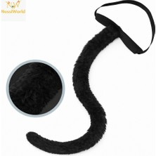 NW NessiWorld Siyah Peluş Kuyruk Şekil Verilebilir 70 cm