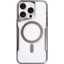 Cenk Xstore Newface iPhone 15 Pro Kılıf Boyi Magsafe Silikon Kapak - Titan Gri