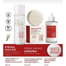 Jeonju Pirinç Mayası Aydınlatıcı Cilt Bakım Seti - Leke Karşıtı Toner (200ML) + Leke Karşıtı Bakımserumu (75ML) + Aydınlatıcı Beyazlatıcı Pirinç Mayası Sabun (75G)