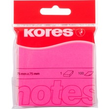Kores Neon Yapışkanlı Not Kağıdı 75X75 Pembe (12'li Ekonomik Kutu)